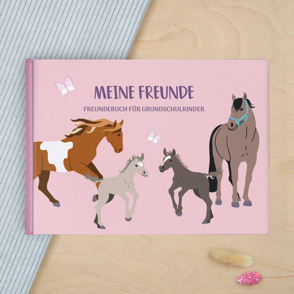 Freundebuch Pferde rosa